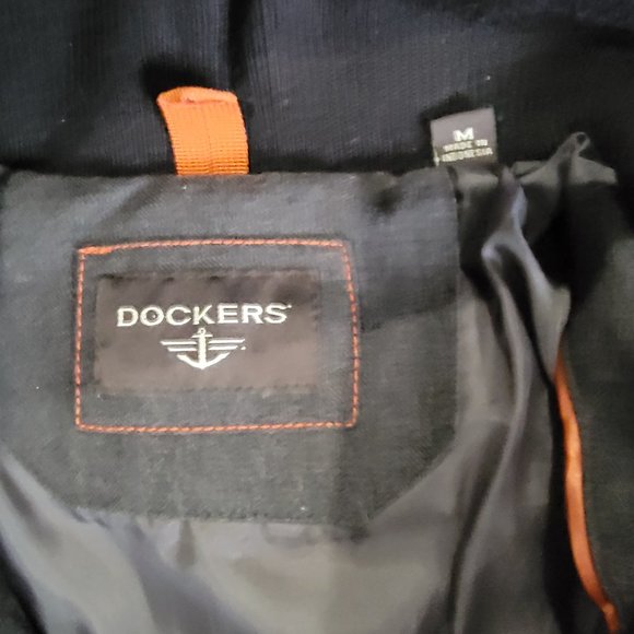 Dockers Men's Black Hooded Lined Winter Jacket Size M - Picture 8 of 14